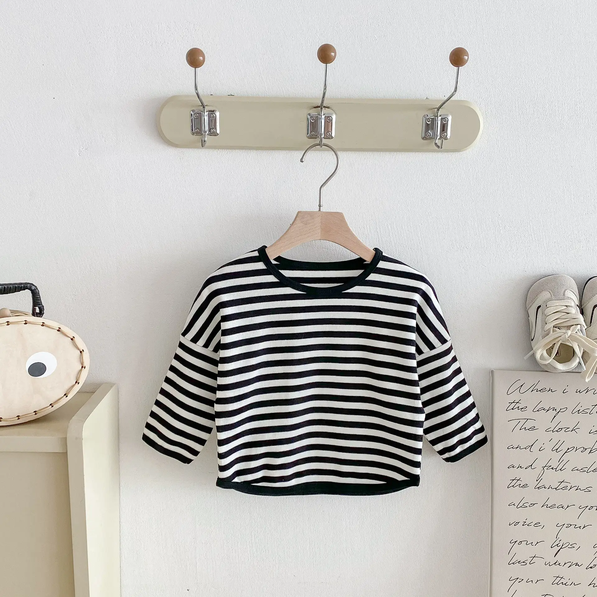 Children Striped T-Shirt Boys Girls Off Shoulder Spring Autumn — feature 25
