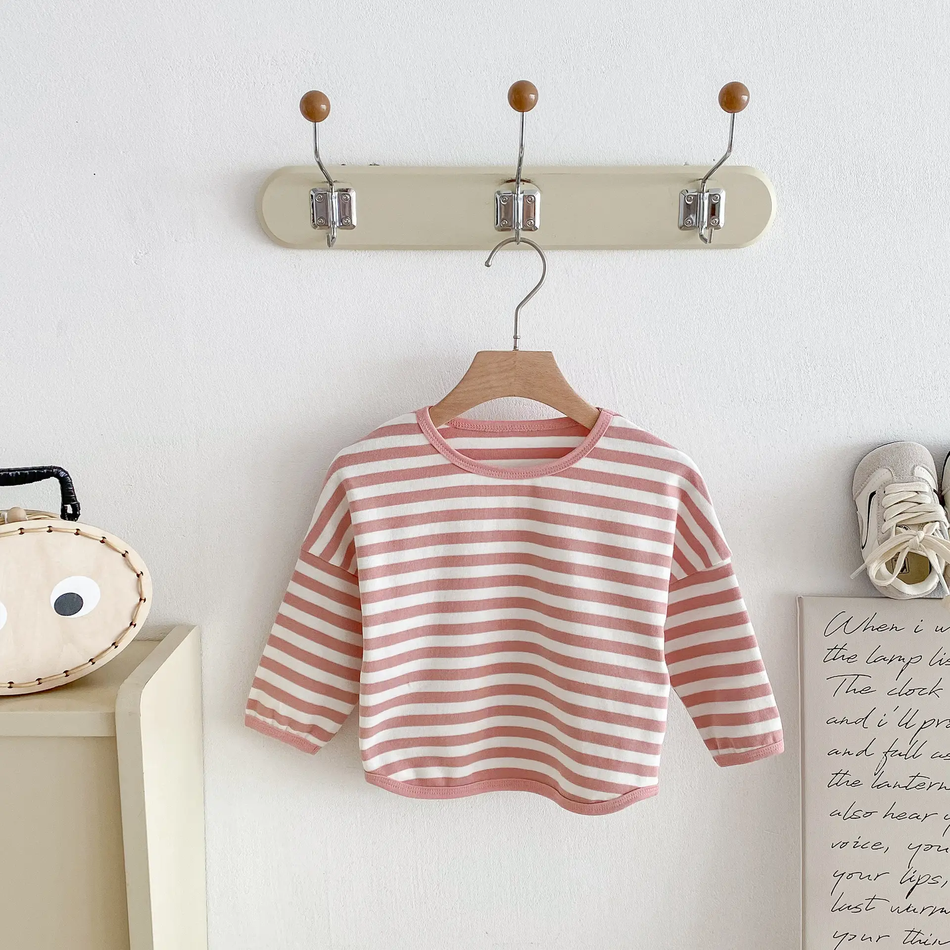 Children Striped T-Shirt Boys Girls Off Shoulder Spring Autumn — feature 26
