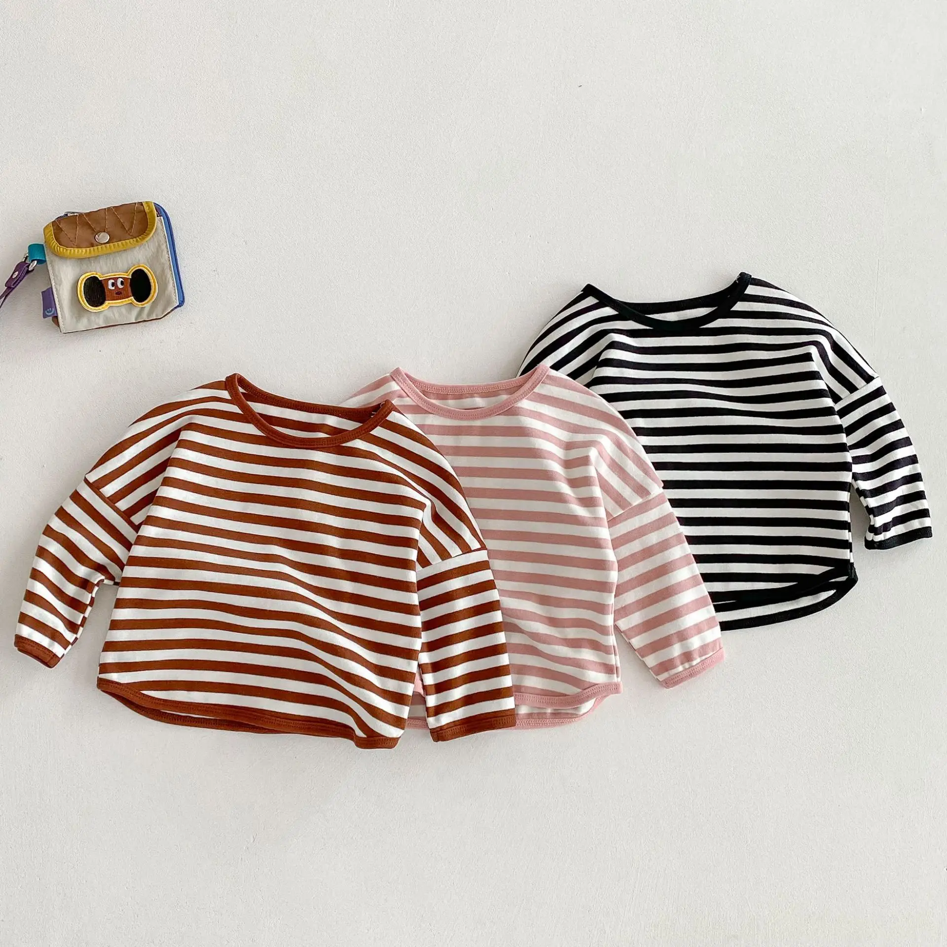 Children Striped T-Shirt Boys Girls Off Shoulder Spring Autumn — feature 7