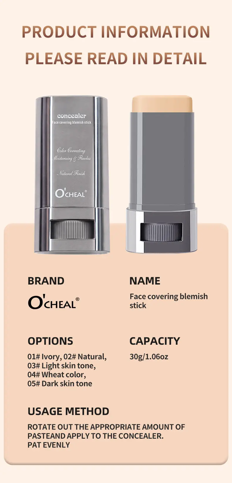 Ocheal Cross-Border Concealer Foundation Stick Cream Liquid Concealer Acne Marks Dark Circles Tattoo Foundation — feature 17