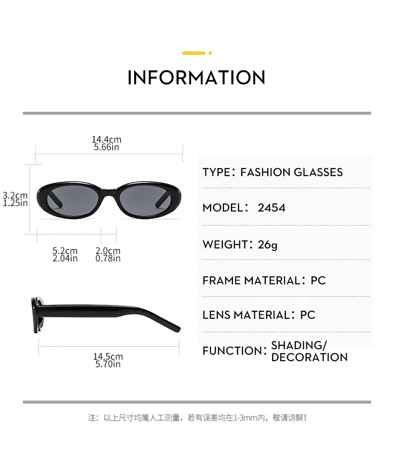 Retro Oval Sunglasses Black Cross-Border Summer Outdoor — feature 11