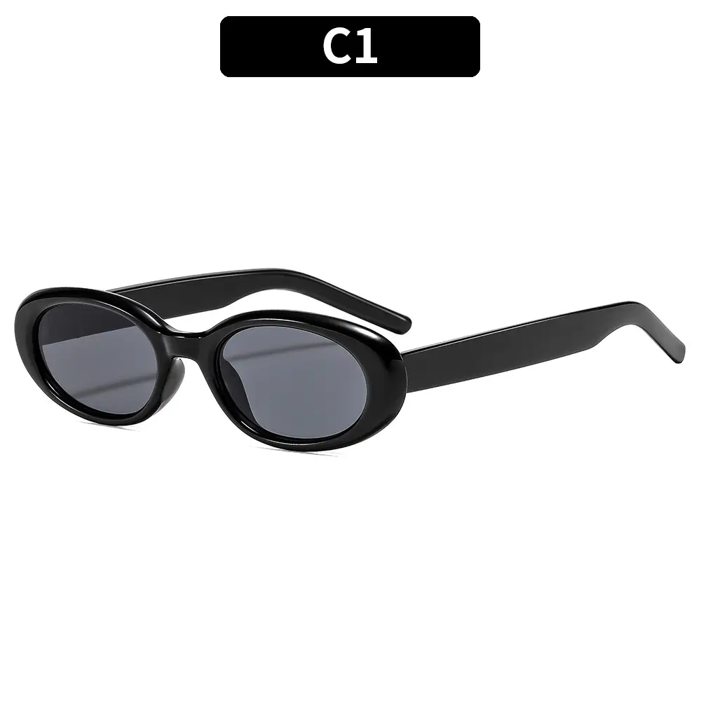 Retro Oval Sunglasses Black Cross-Border Summer Outdoor