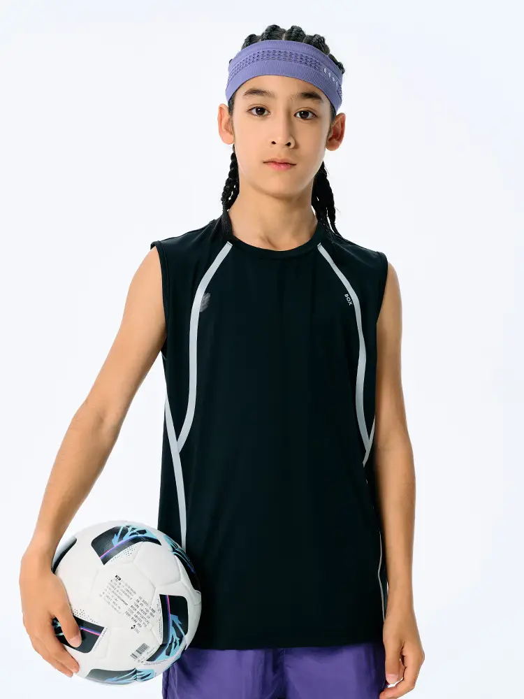 Kids Sleeveless Vest Light Blue Quick-Dry Summer Wear - Image 6