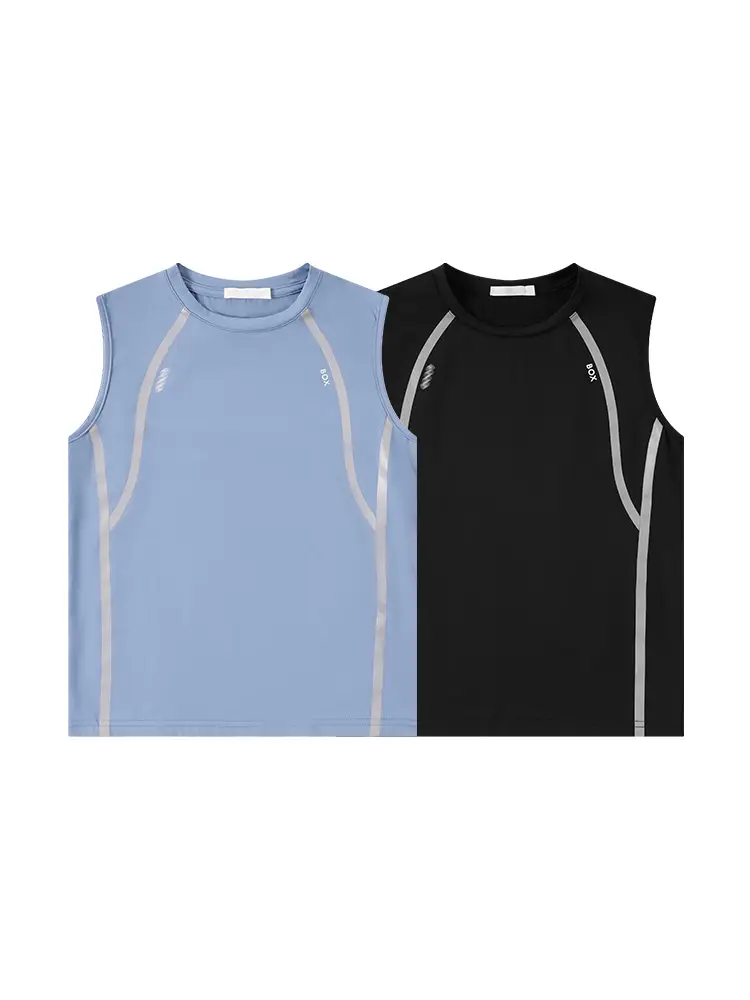 Kids Sleeveless Vest Light Blue Quick-Dry Summer Wear - Image 9