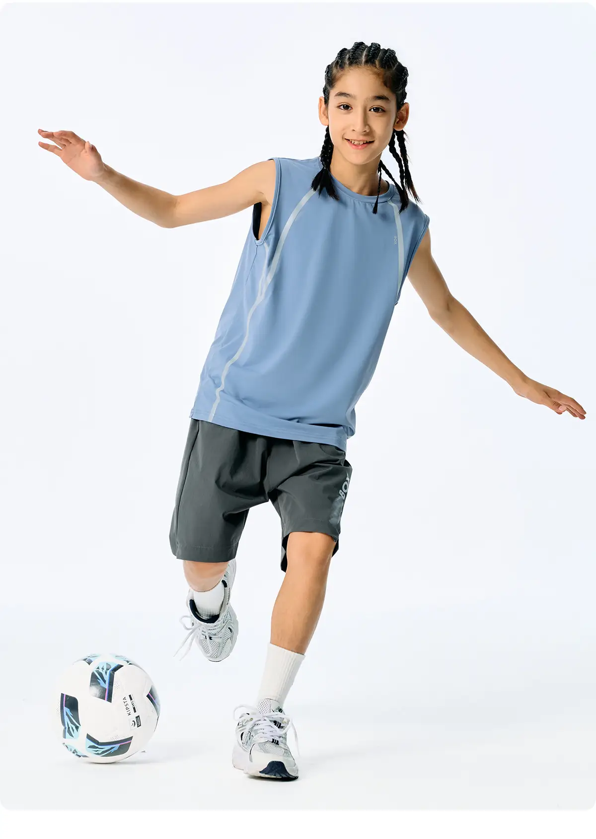 Kids Sleeveless Vest Light Blue Quick-Dry Summer Wear — feature 13