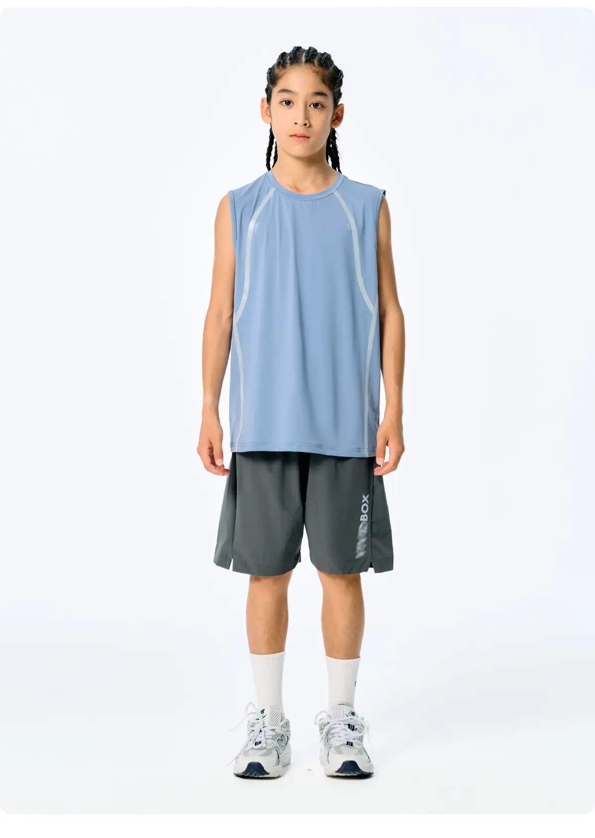 Kids Sleeveless Vest Light Blue Quick-Dry Summer Wear — feature 14