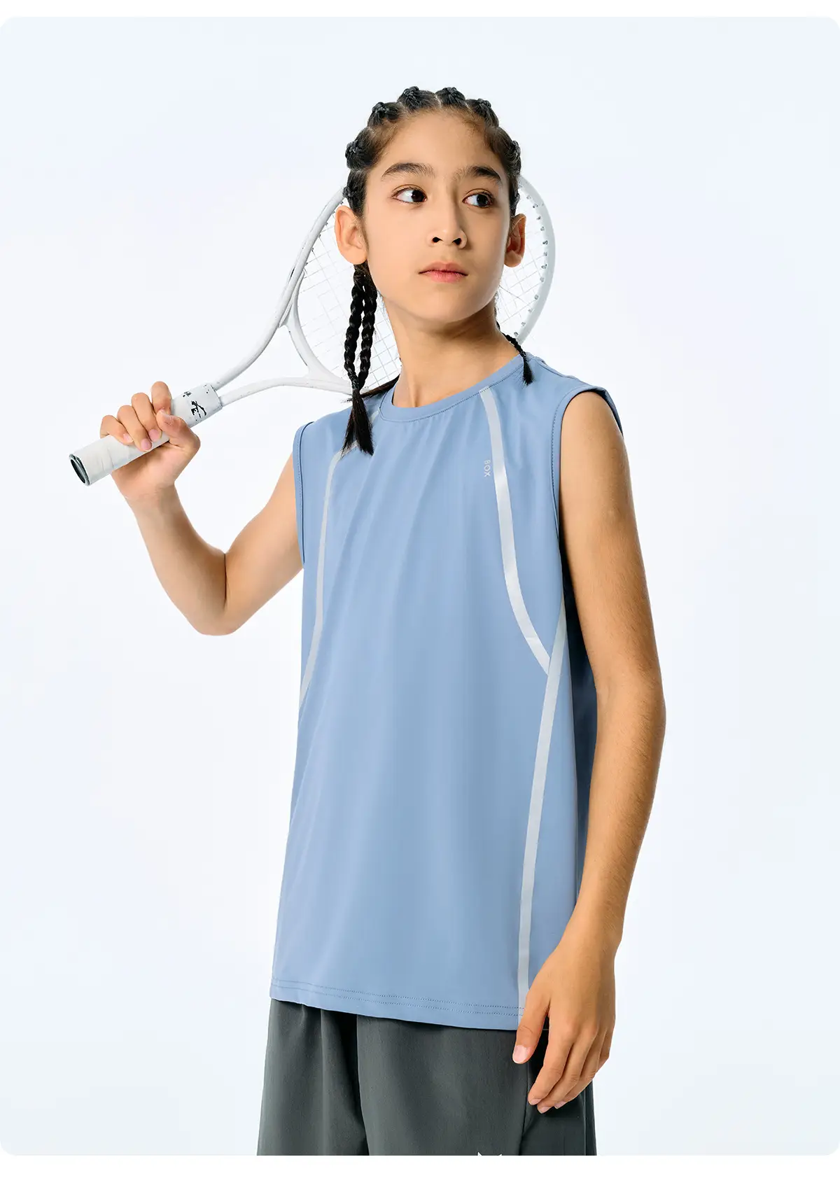 Kids Sleeveless Vest Light Blue Quick-Dry Summer Wear — feature 15