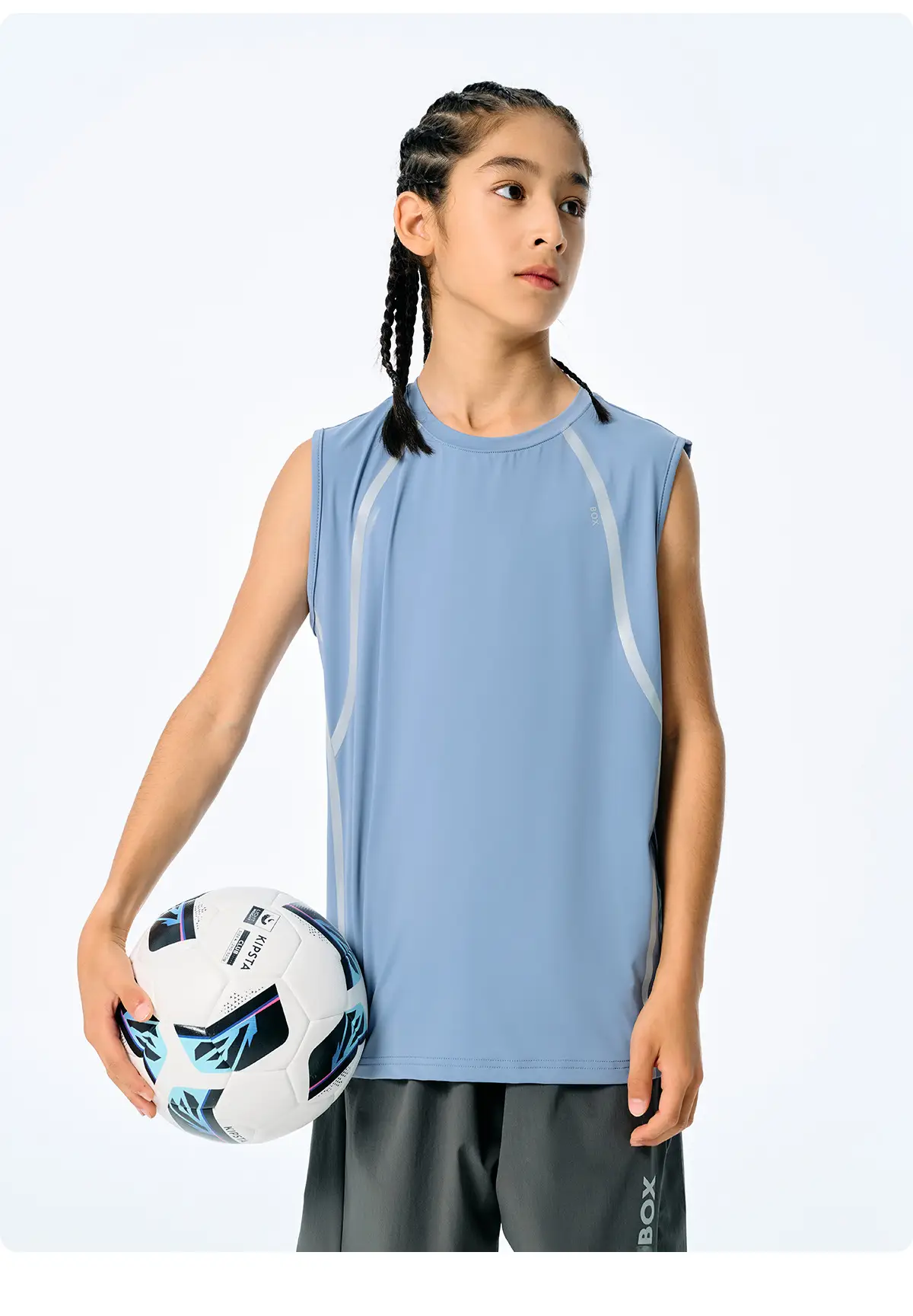 Kids Sleeveless Vest Light Blue Quick-Dry Summer Wear — feature 16