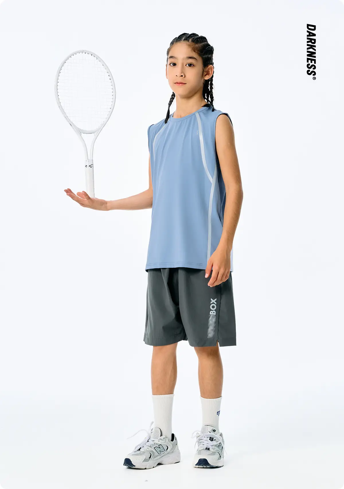 Kids Sleeveless Vest Light Blue Quick-Dry Summer Wear — feature 3