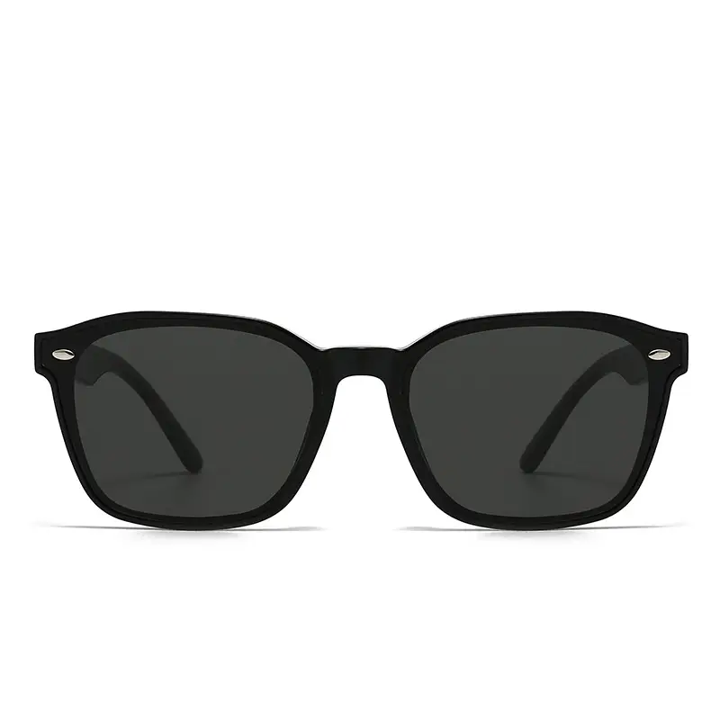 Men Women Square Frame Anti-UV Sunglasses Black - Image 9