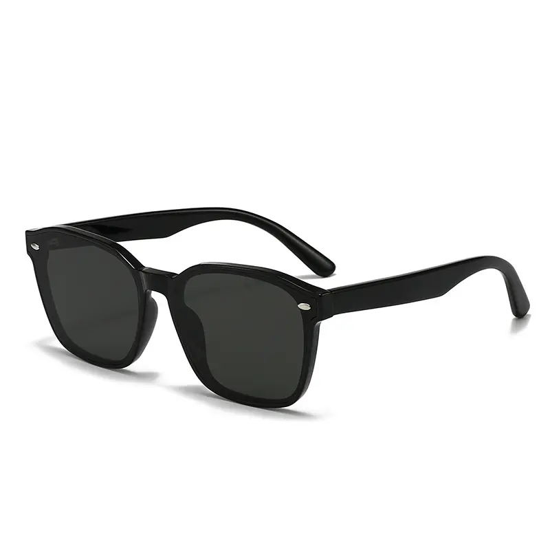 Men Women Square Frame Anti-UV Sunglasses Black