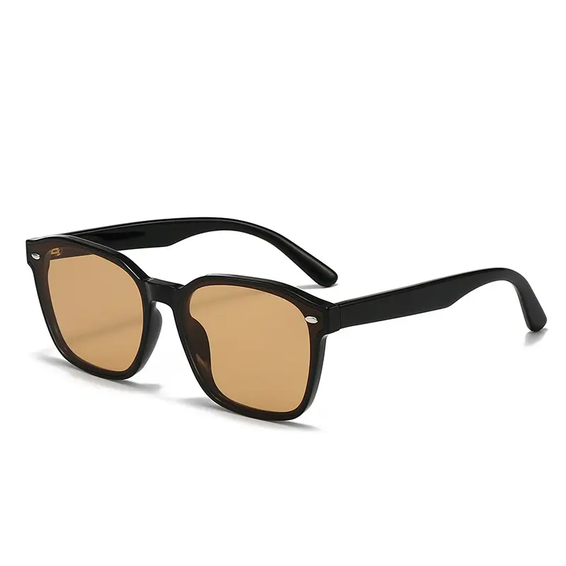 Men Women Square Frame Anti-UV Sunglasses Black - Image 3