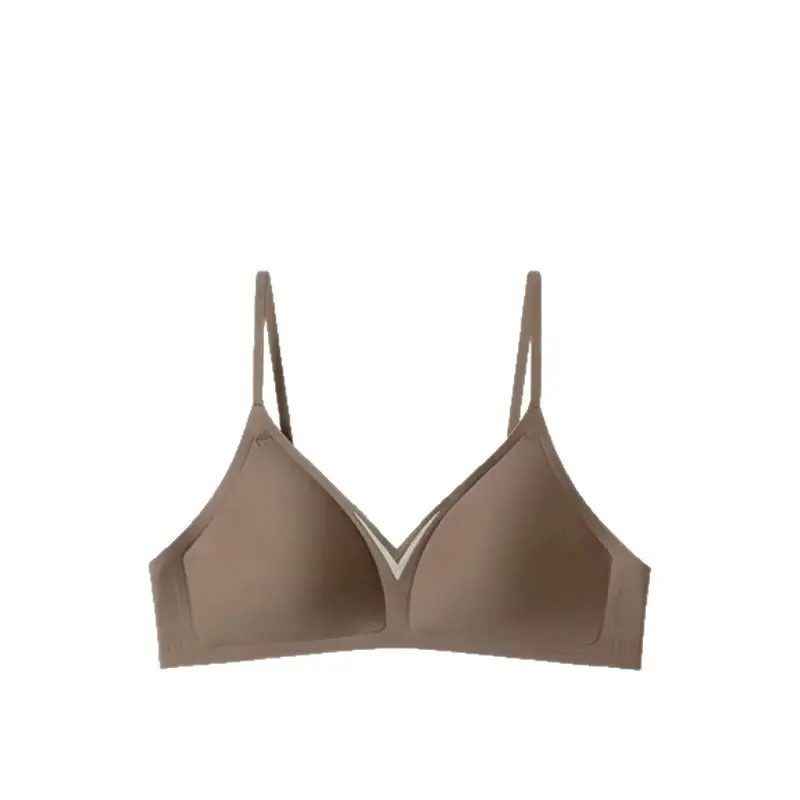 Seamless French Triangle Cup Intimates for Women, One-Piece Double-Breasted Comfortable Wire-Free Sexy Cut Out Breathable Bra