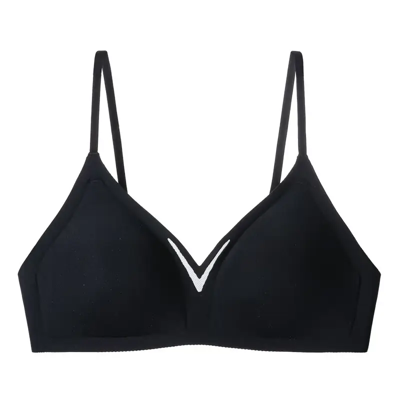 Seamless French Triangle Cup Intimates for Women, One-Piece Double-Breasted Comfortable Wire-Free Sexy Cut Out Breathable Bra