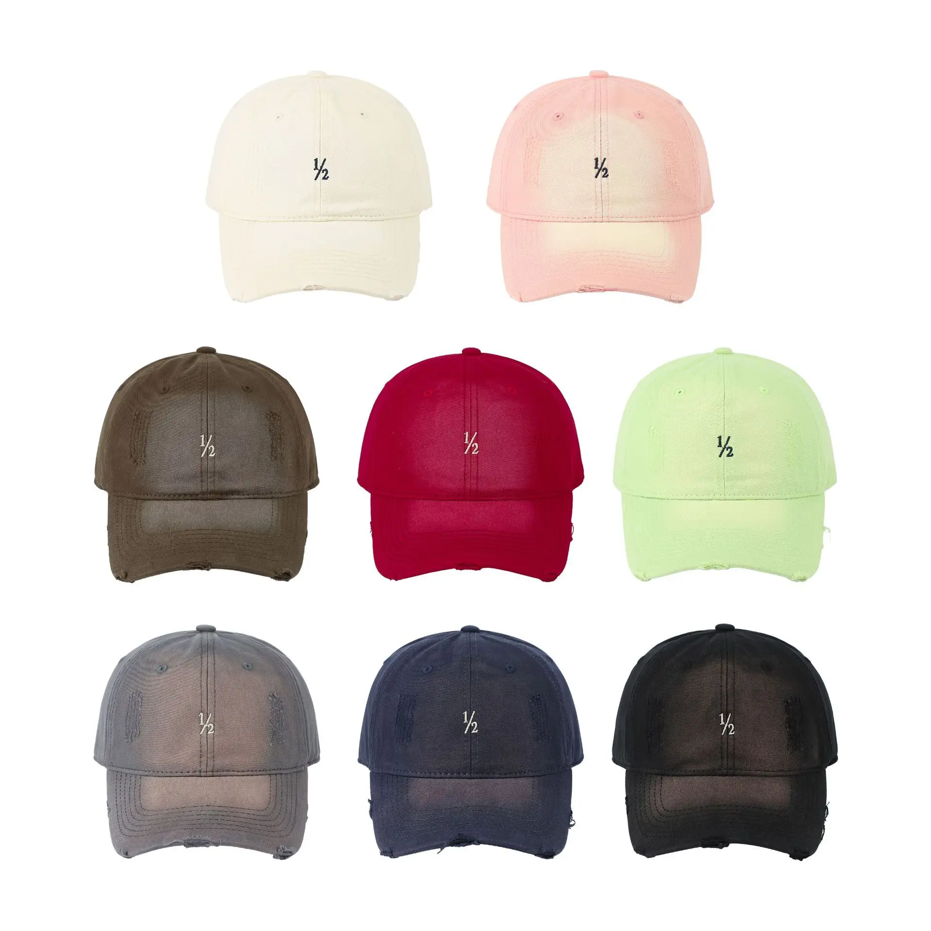 Red Vintage Distressed Baseball Cap for Women - Image 9