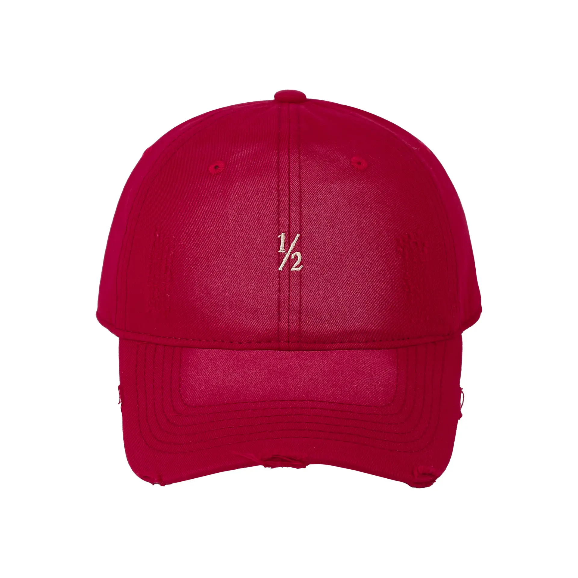 Red Vintage Distressed Baseball Cap for Women — feature 16