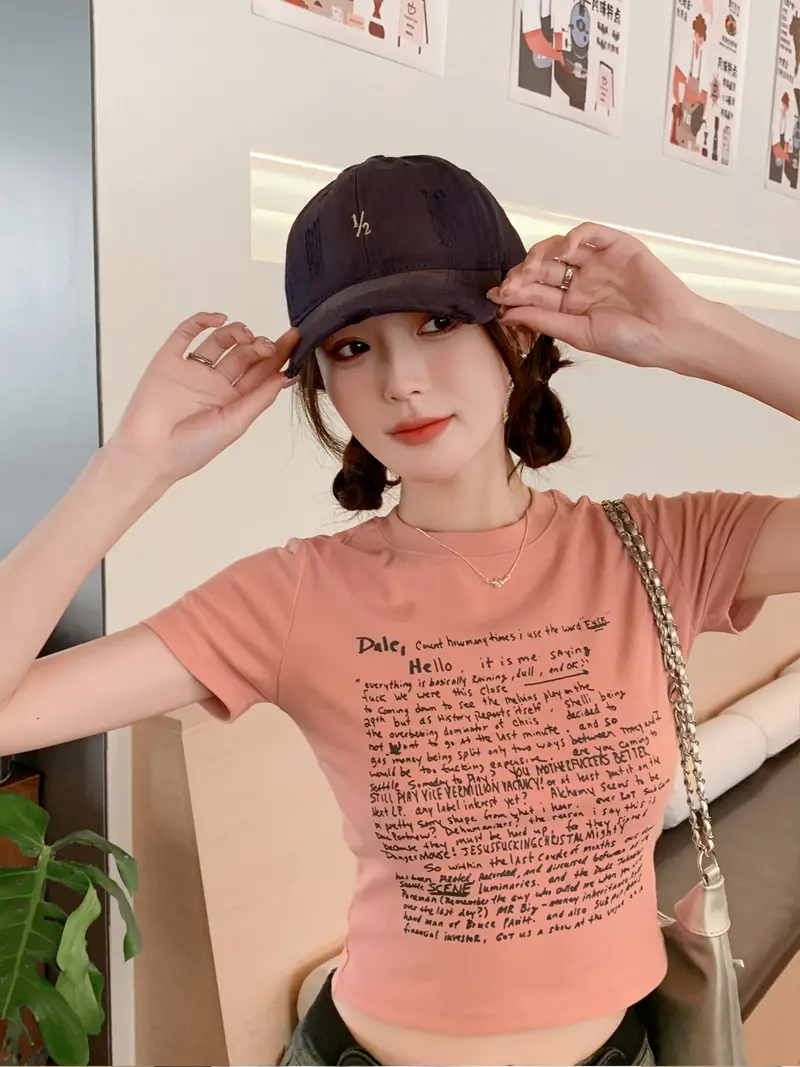 Red Vintage Distressed Baseball Cap for Women — feature 2