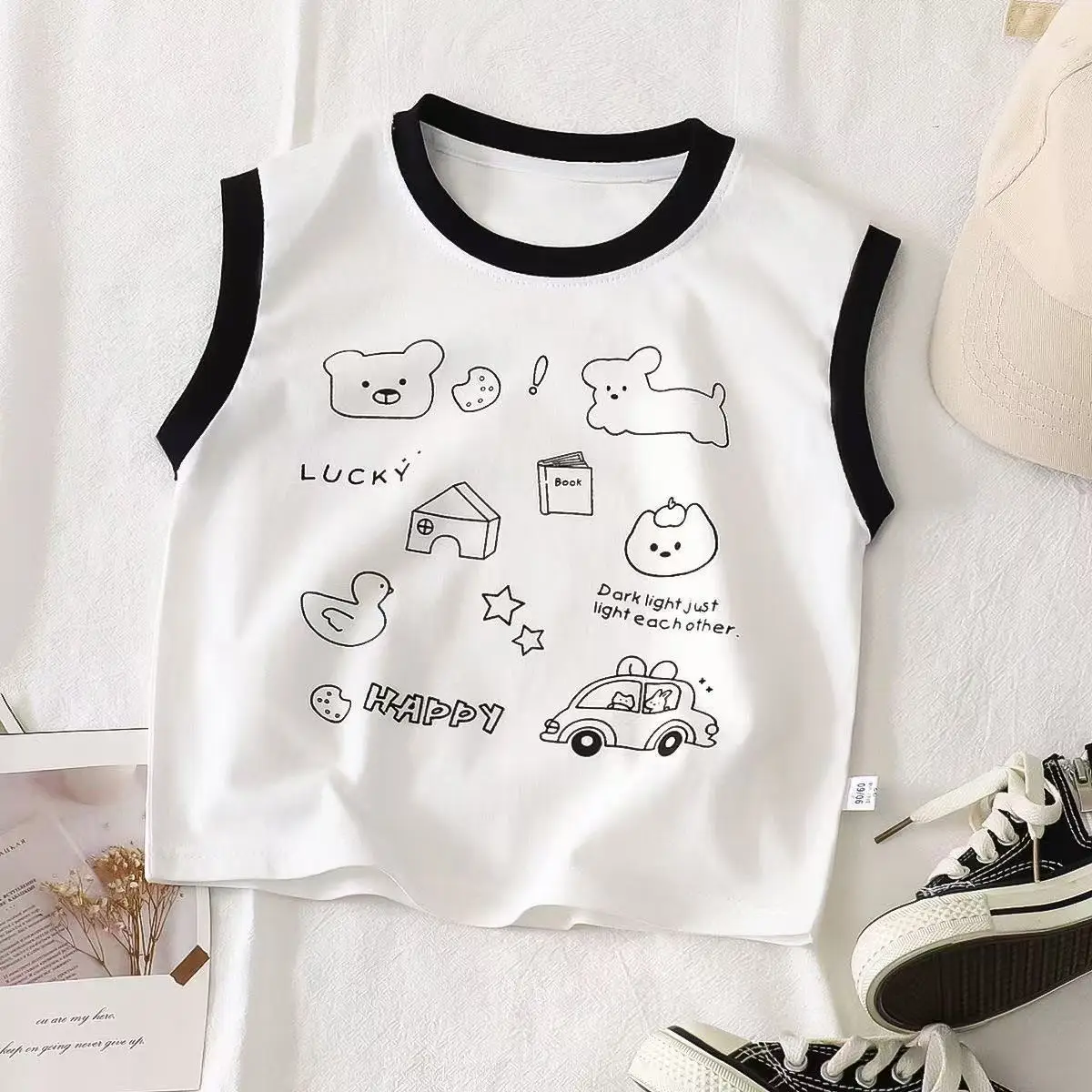 Children's Sleeveless Cotton Tops Set for Summer - Image 7