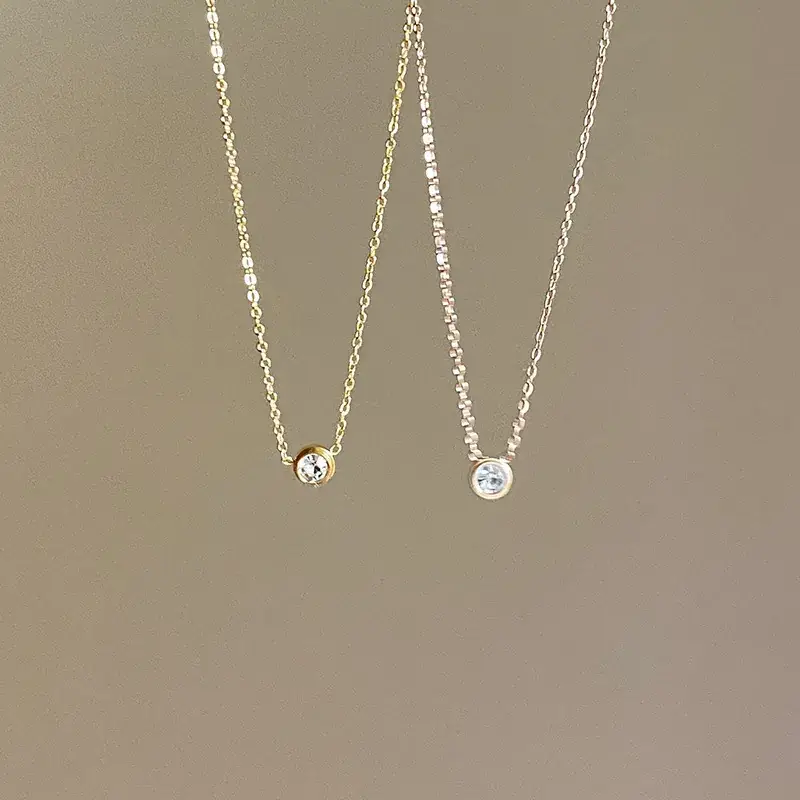 Single Diamond Zircon Necklace for Women - Image 5