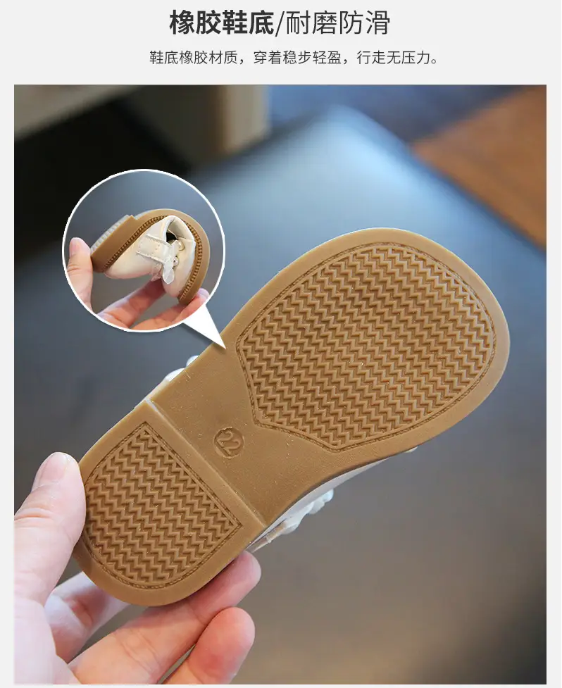 Girls' Small Pearl Bow Flat Shoes — feature 8