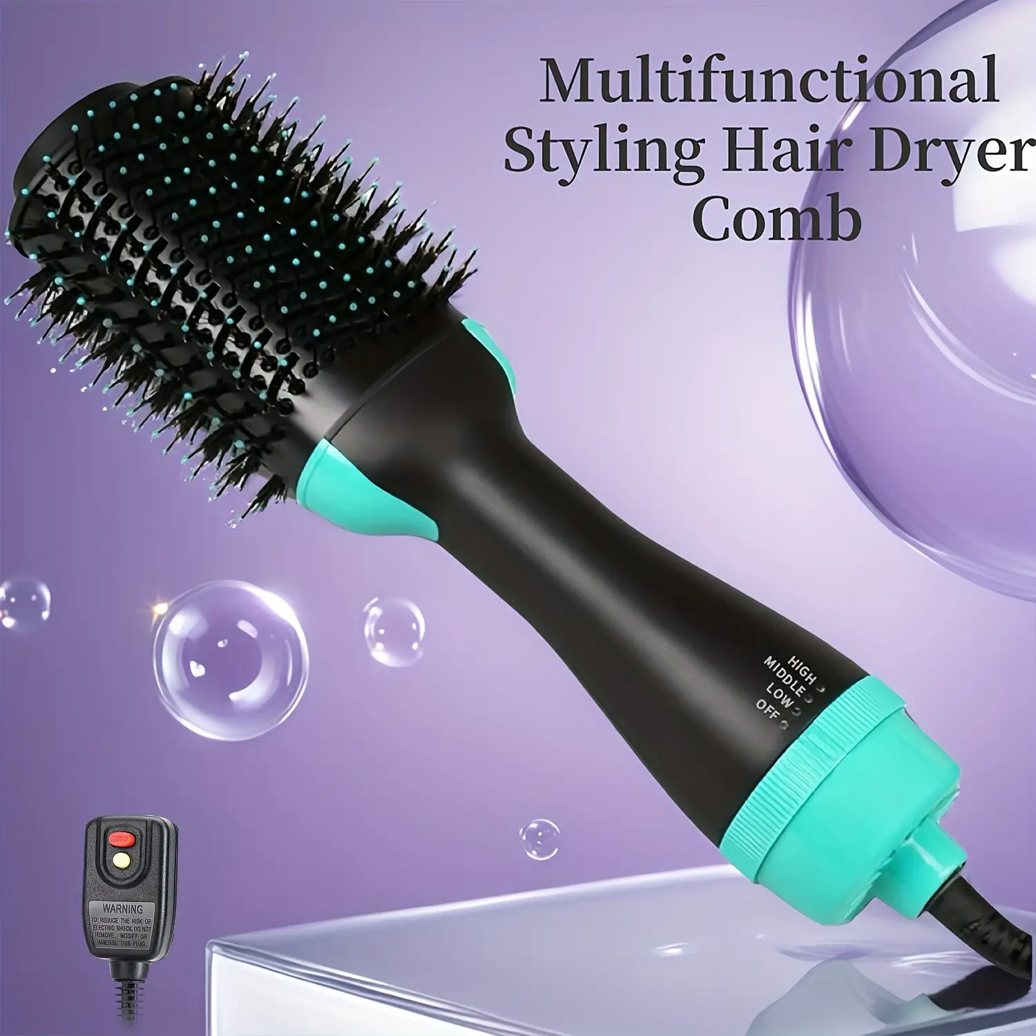 4-in-1 Hair Dryer Comb with Heat & Bubble Technology - Image 4