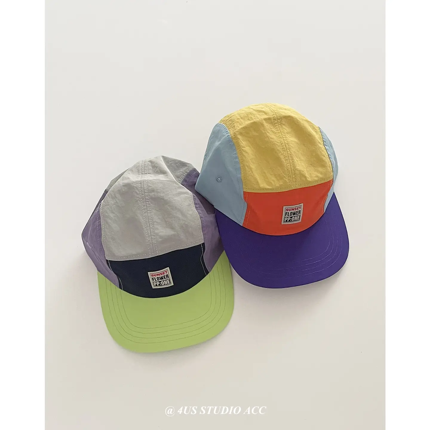 Japanese Style Retro Color Blocking Cap for Women