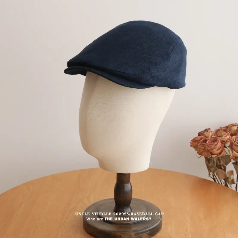 Summer Thin Cotton Linen Cap for Men Women British Style — feature 17