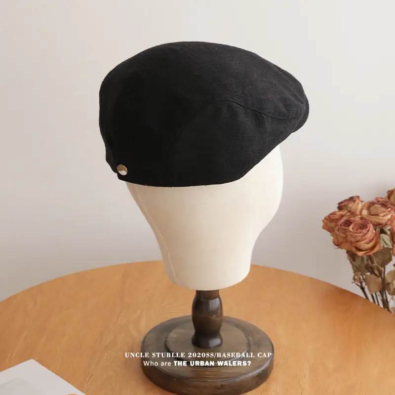 Summer Thin Cotton Linen Cap for Men Women British Style — feature 19