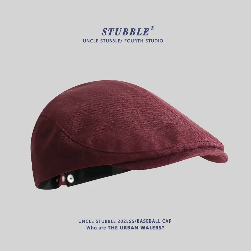 Summer Thin Cotton Linen Cap for Men Women British Style - Image 3