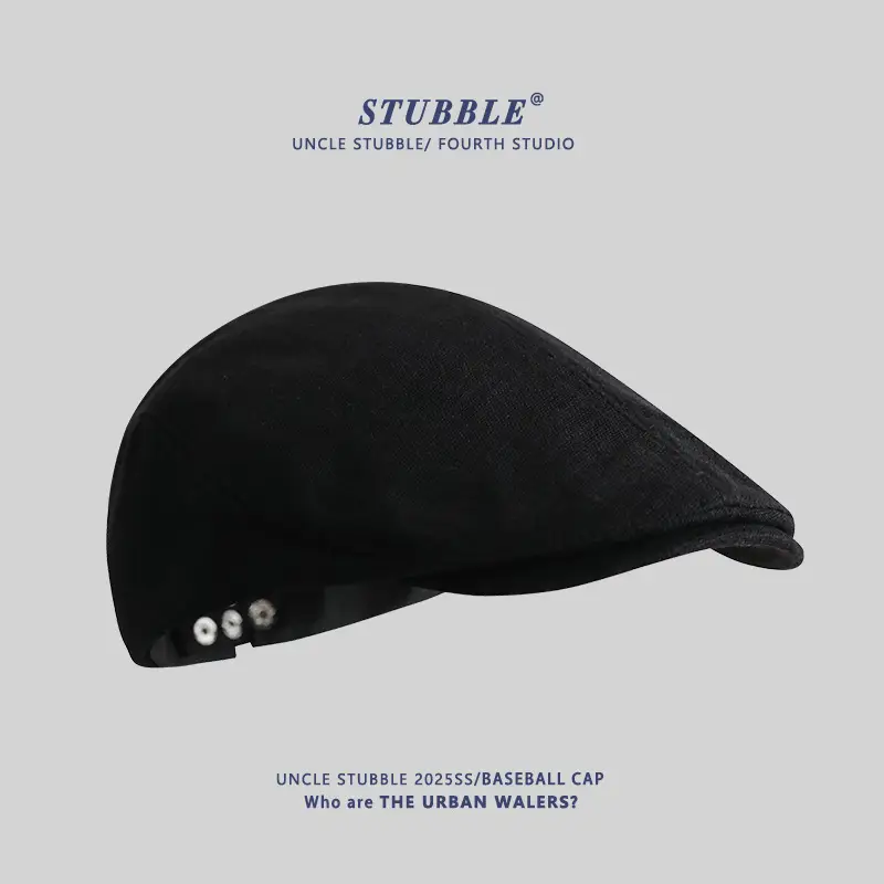 Summer Thin Cotton Linen Cap for Men Women British Style - Image 4
