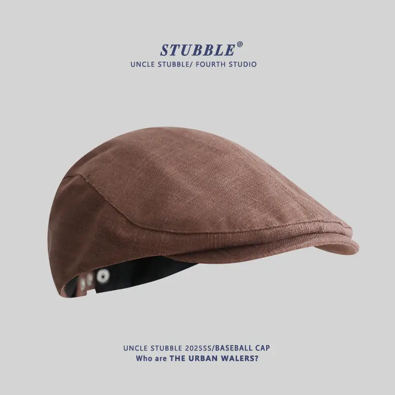 Summer Thin Cotton Linen Cap for Men Women British Style - Image 5