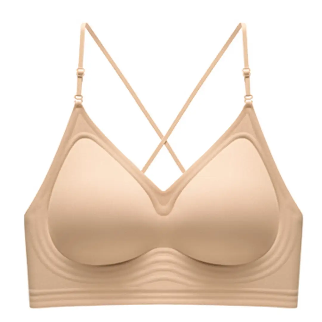 Original Liquid Foundation Invisible Seamless Jelly Bra for Women with Non-See-Through Straps and Thin Straps
