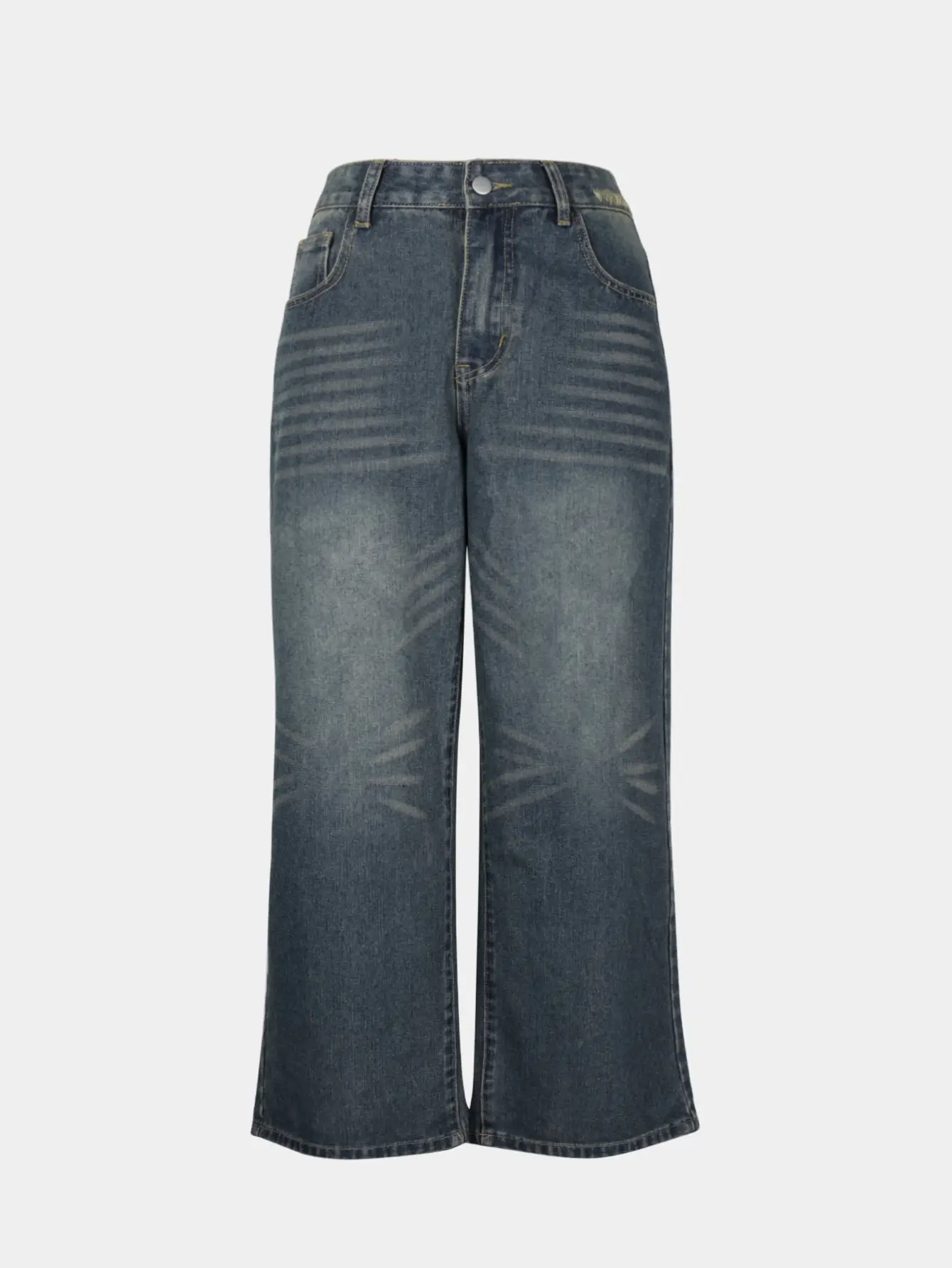 Dark Blue Heavy Duty Wide Leg Jeans for Women — feature 10