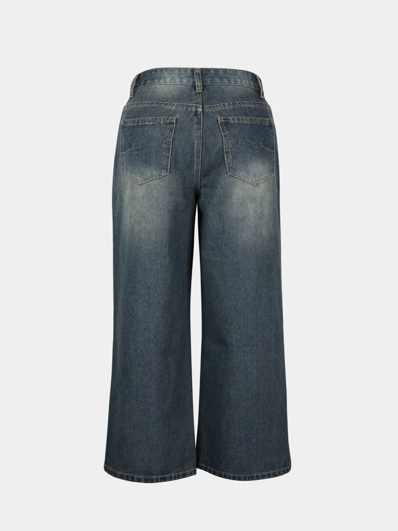 Dark Blue Heavy Duty Wide Leg Jeans for Women — feature 9
