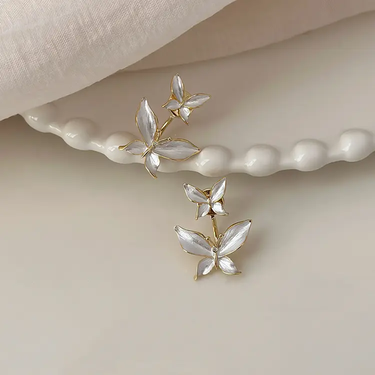 Korean Butterfly Earrings for Women Two Wear High End