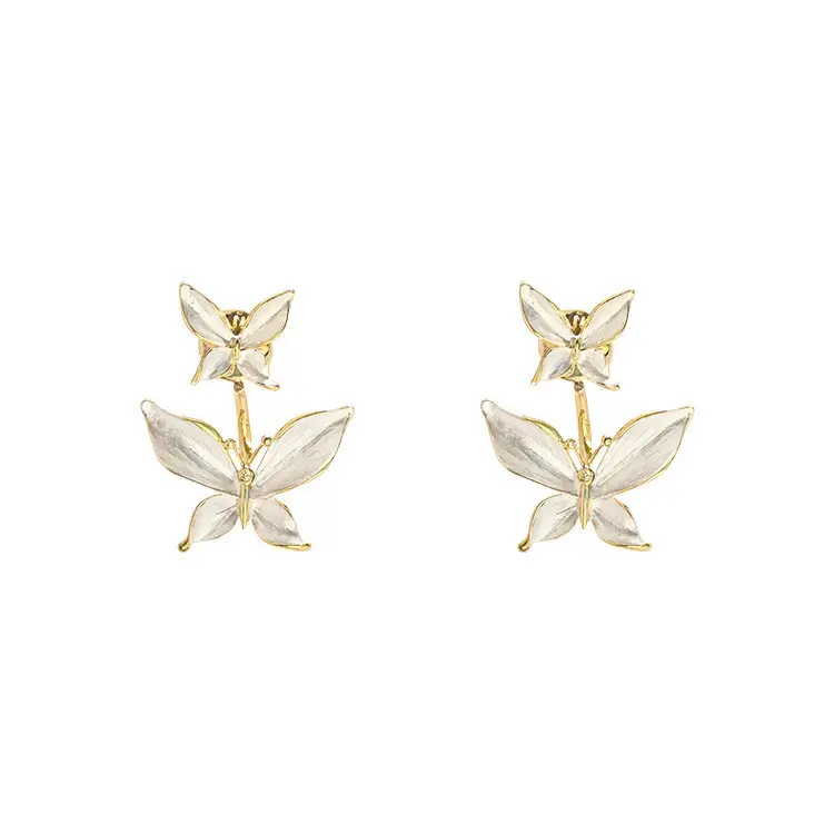 Korean Butterfly Earrings for Women Two Wear High End