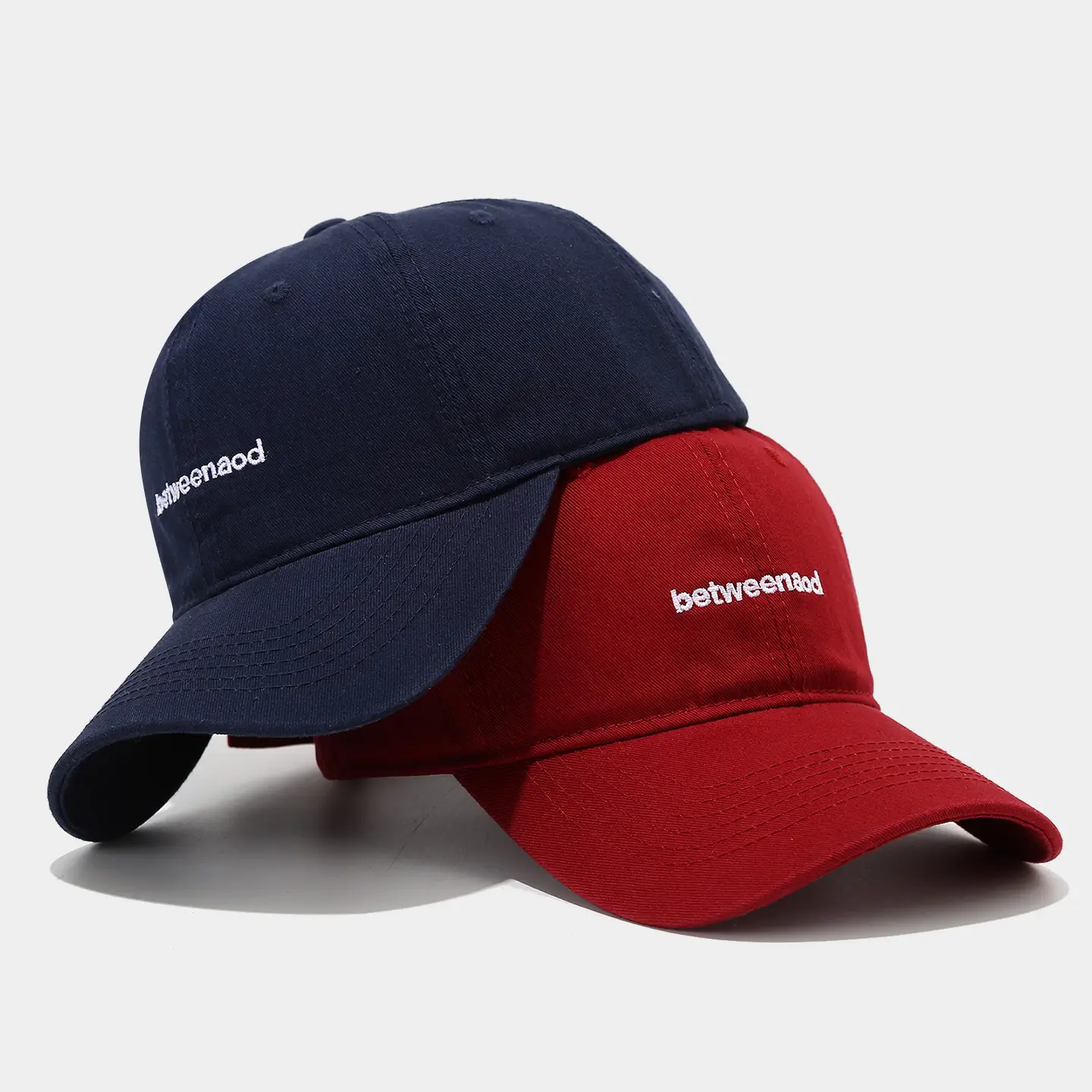 Women Navy Blue Letter Baseball Cap Small Duck Tongue Curved Brim - Image 11