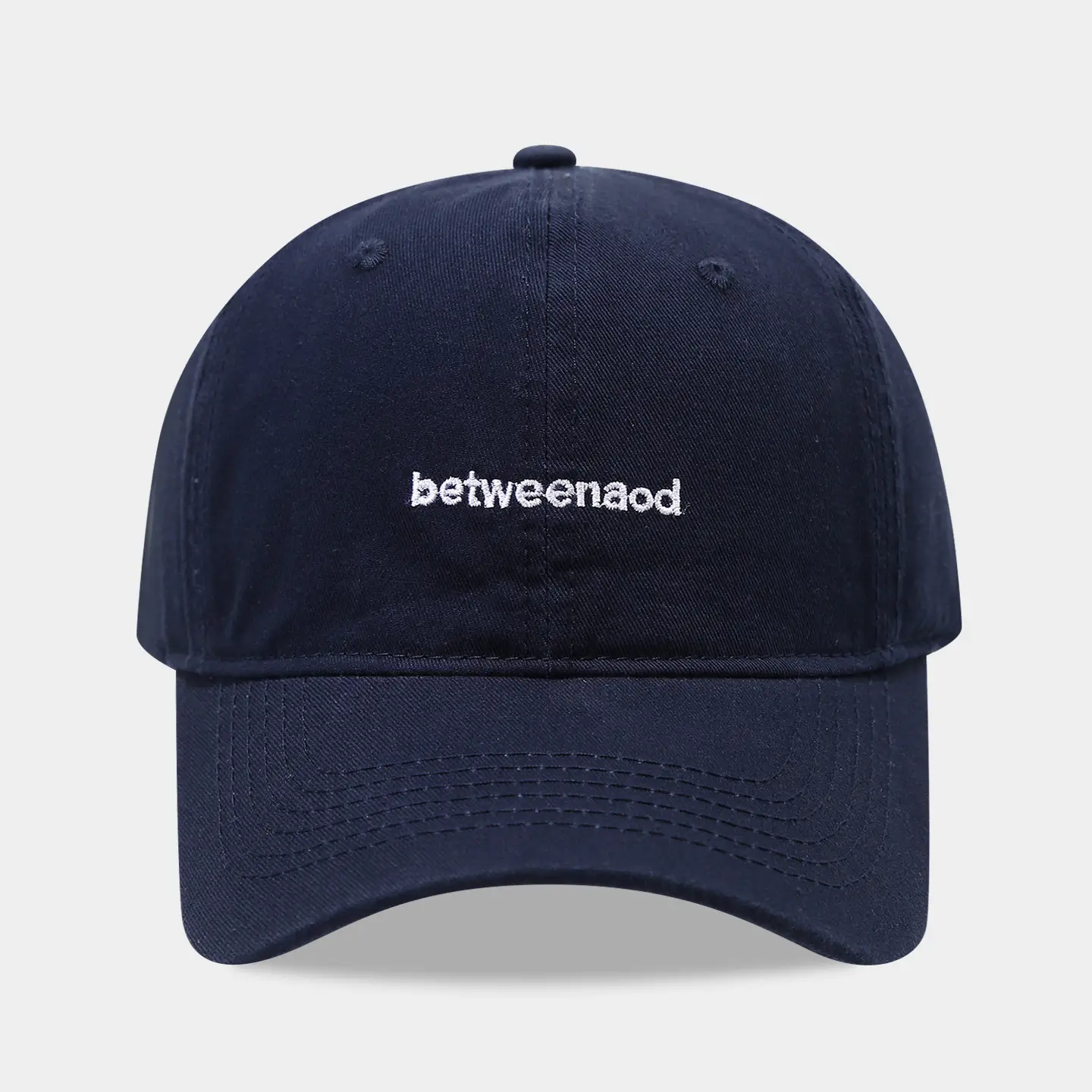 Women Navy Blue Letter Baseball Cap Small Duck Tongue Curved Brim - Image 6