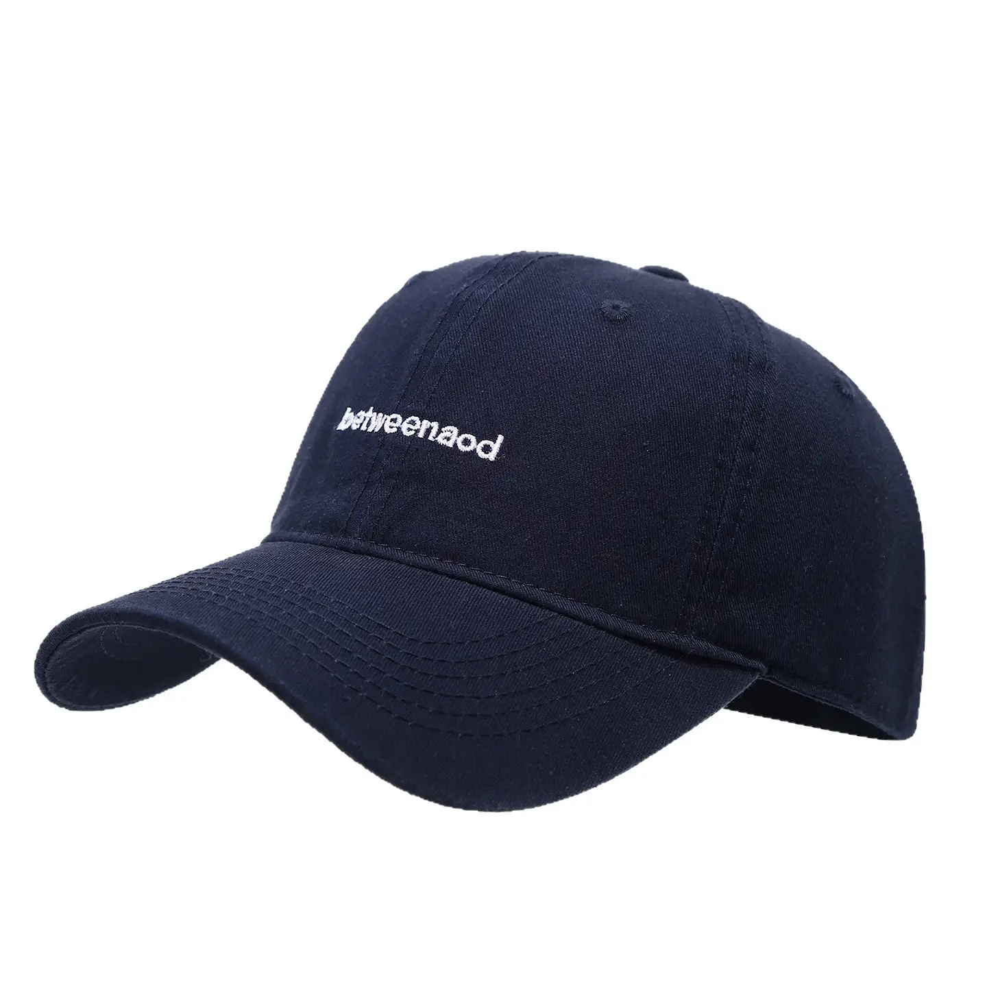 Women Navy Blue Letter Baseball Cap Small Duck Tongue Curved Brim - Image 12