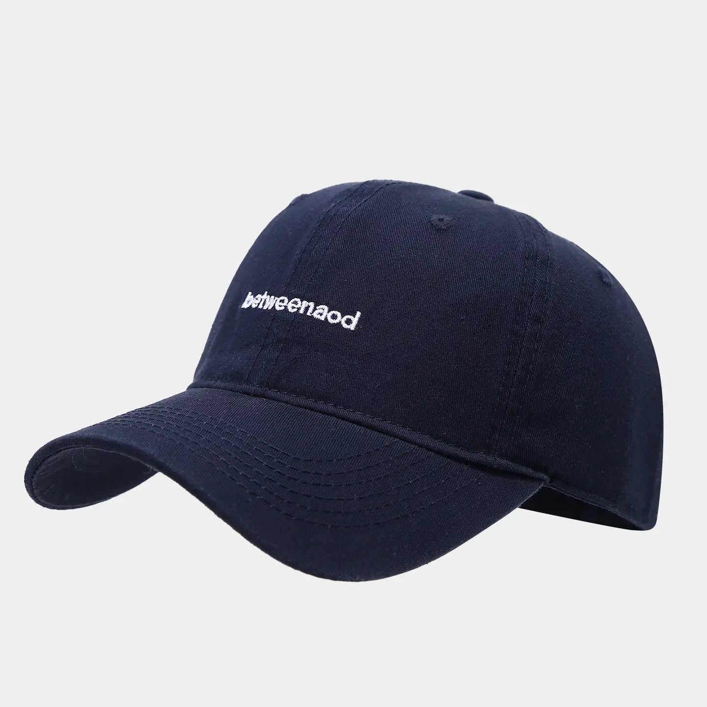 Women Navy Blue Letter Baseball Cap Small Duck Tongue Curved Brim — feature 12
