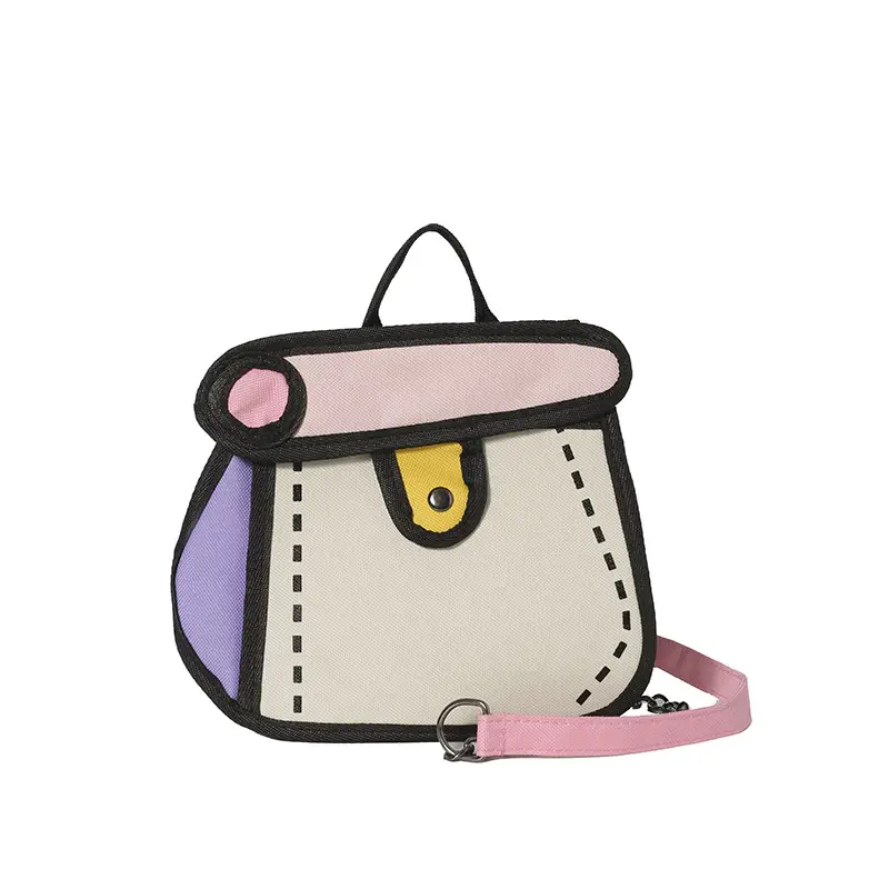 Cute Cartoon Chain Shoulder Bag Black White Blue 2025