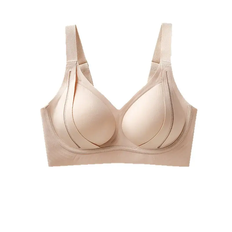 Soft Support Lifting Type Large Size Seamless Push-Up Bra Fixed Cup Big Breasts Showing Small Breasts Anti-Gravity Bra