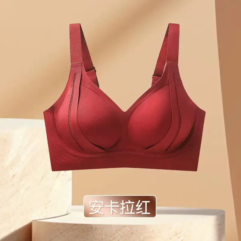 Soft Support Lifting Type Large Size Seamless Push-Up Bra Fixed Cup Big Breasts Showing Small Breasts Anti-Gravity Bra