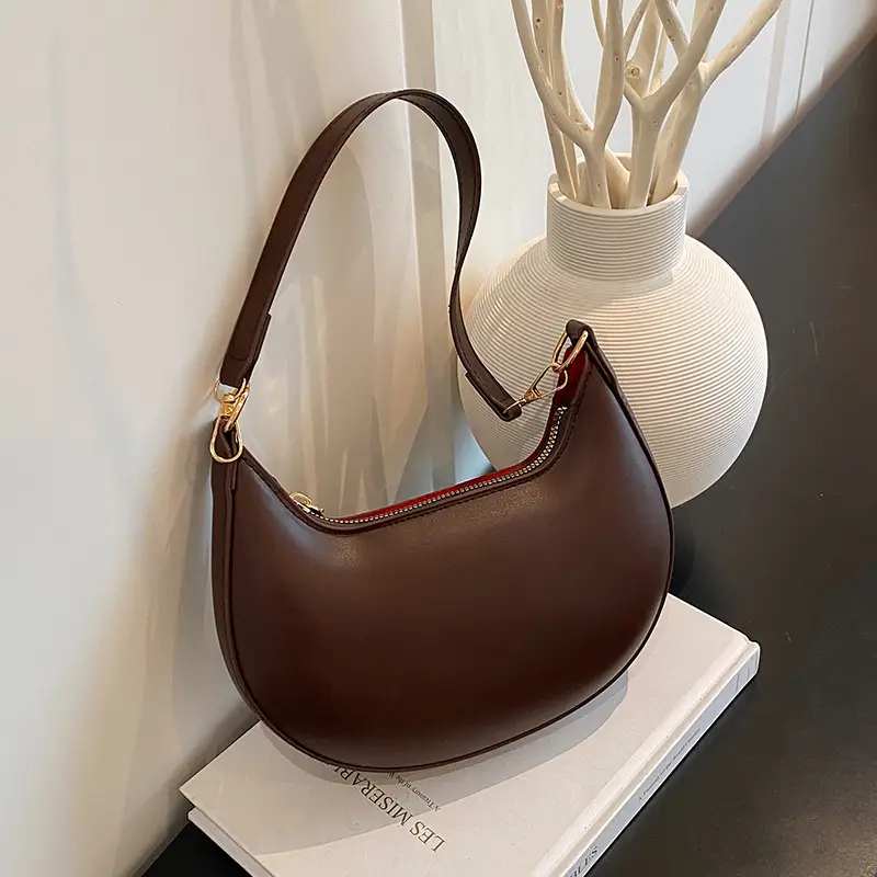 Korean Style Shoulder Bag for Women Light Grey Gold Handle — feature 17