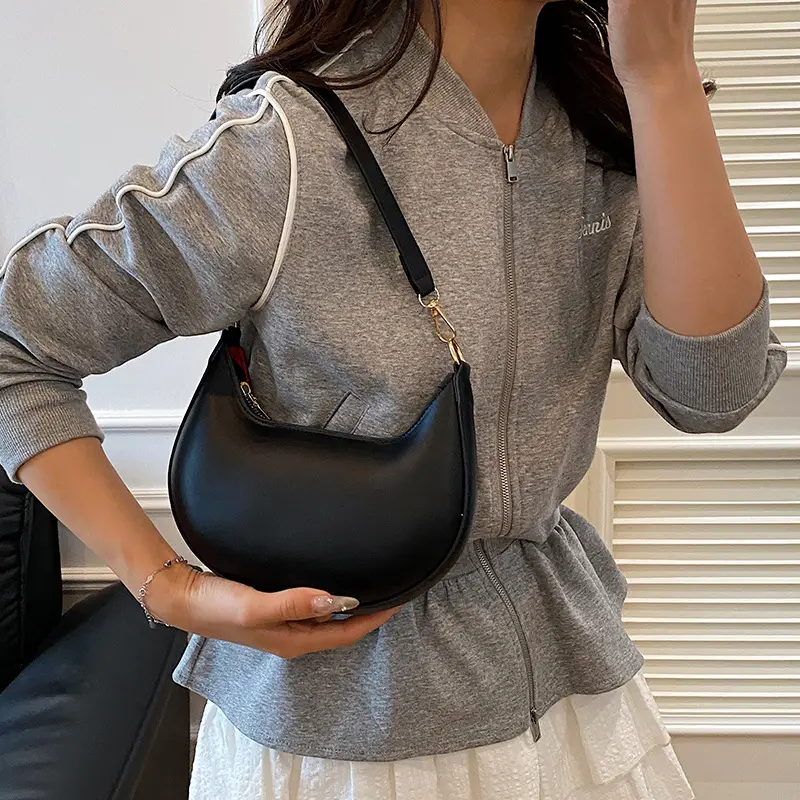 Korean Style Shoulder Bag for Women Light Grey Gold Handle — feature 29