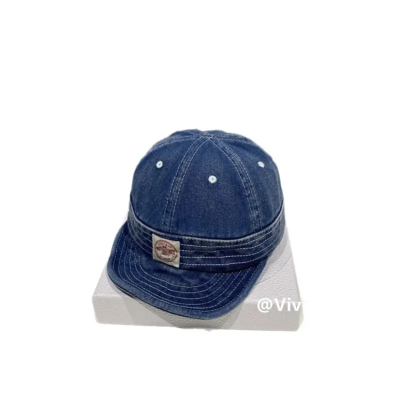 2025 Men's Blue Denim Dome Cap with Soft Brim