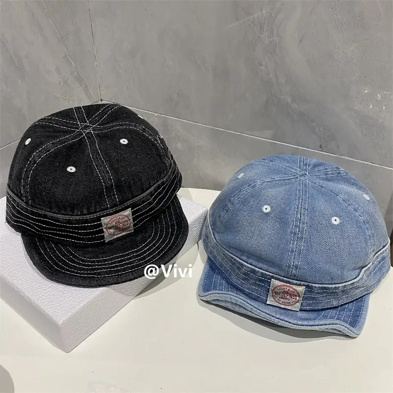 2025 Men's Blue Denim Dome Cap with Soft Brim — feature 4