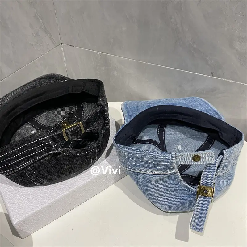 2025 Men's Blue Denim Dome Cap with Soft Brim — feature 6