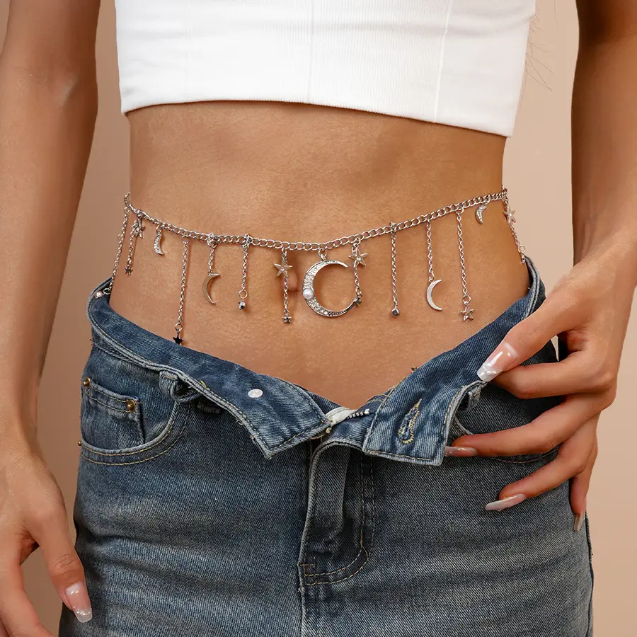 Golden Moon & Star Tassel Waist Chain for Women — feature 11