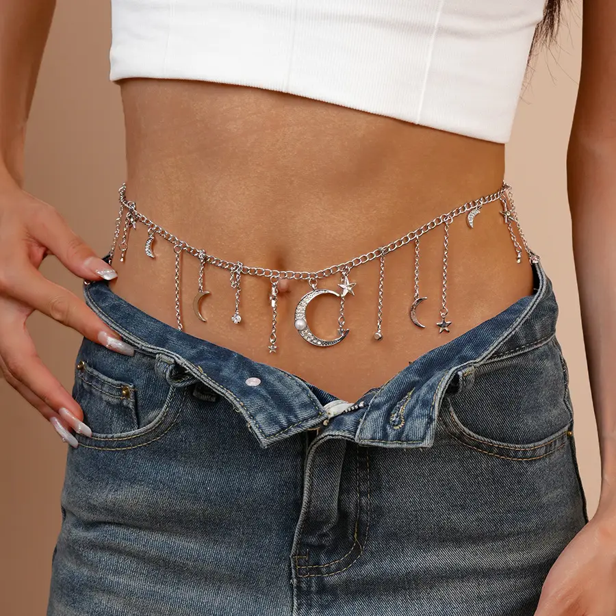 Golden Moon & Star Tassel Waist Chain for Women — feature 13